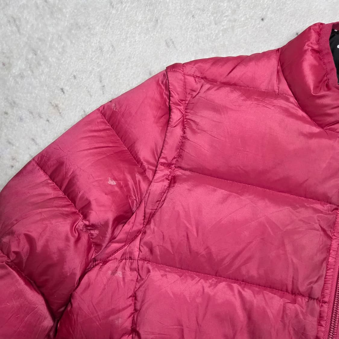 빈티지 블랙 핑크 도트 리버시블 경량패딩  상품이미지5