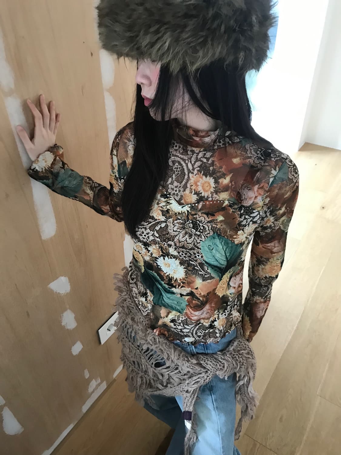 vintage net scarf 상품이미지2