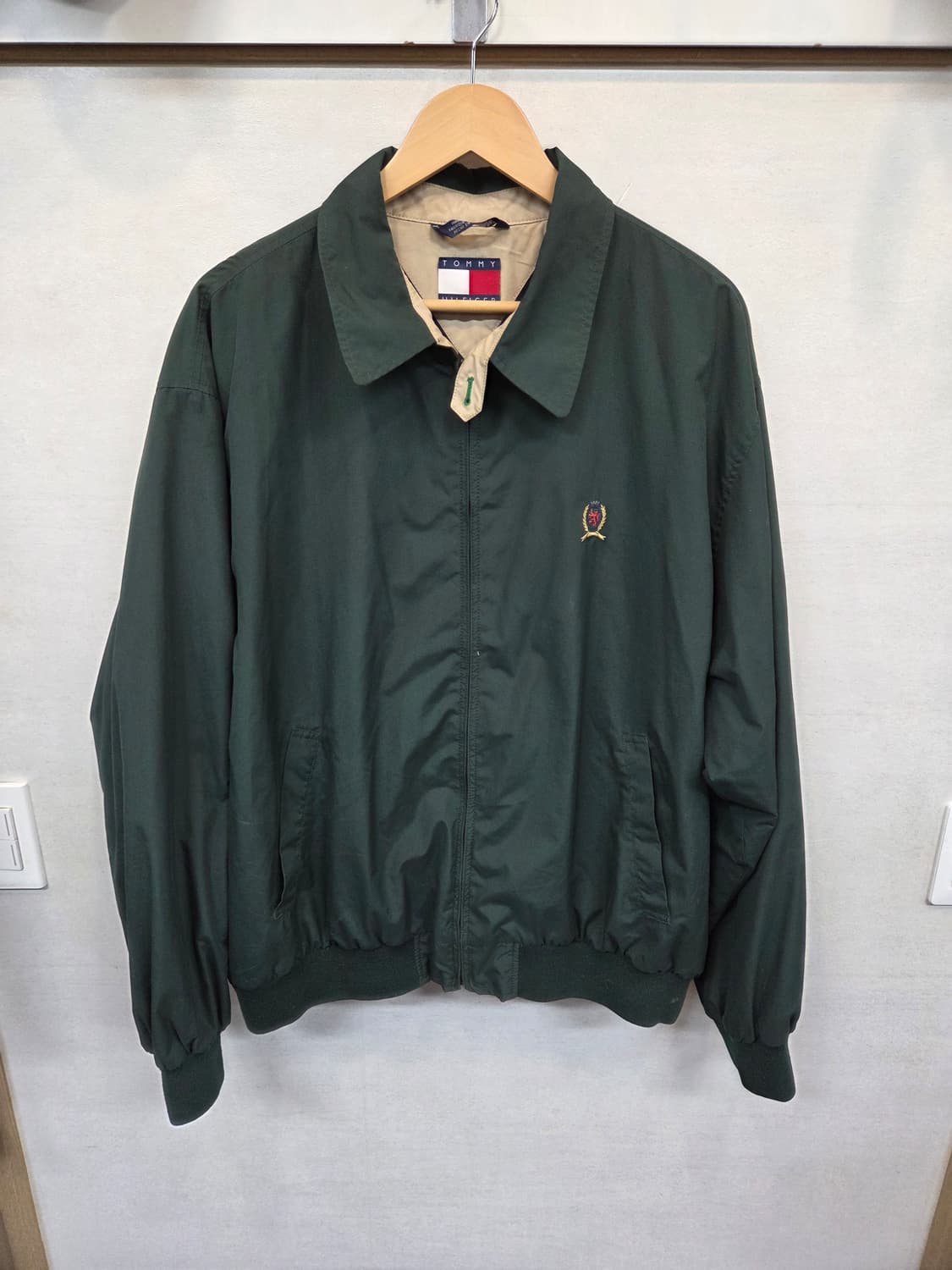 타미힐피거 90s 올드스쿨 월계수 자수로고 블루종자켓 xxl 상품이미지1