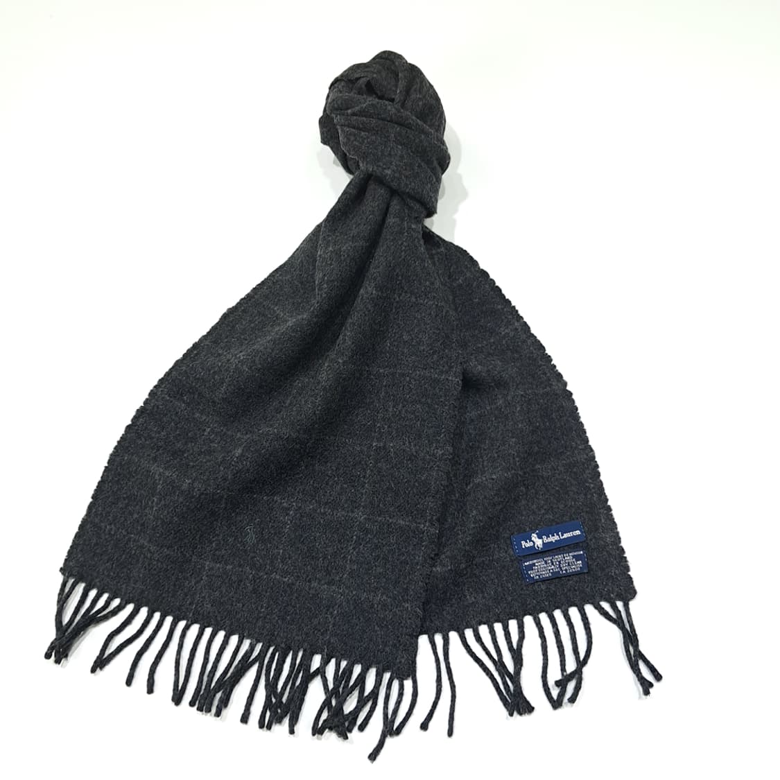 MX523 폴로 90s 스코틀랜드판 램스울 윈도우페인 차콜그레이 머플러 상품이미지2