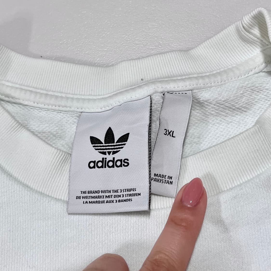 [정품] 아디다스 화이트 트레포일 맨투맨 [ 3XL ] 상품이미지4