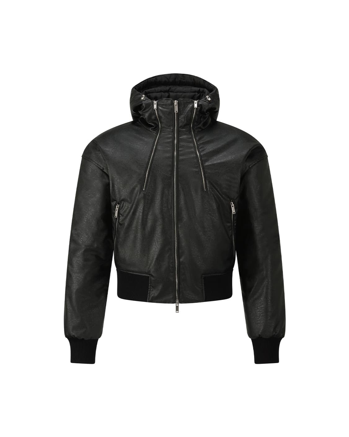 KRYSHAN 레더 후드 패딩 팝니다. 상품이미지1