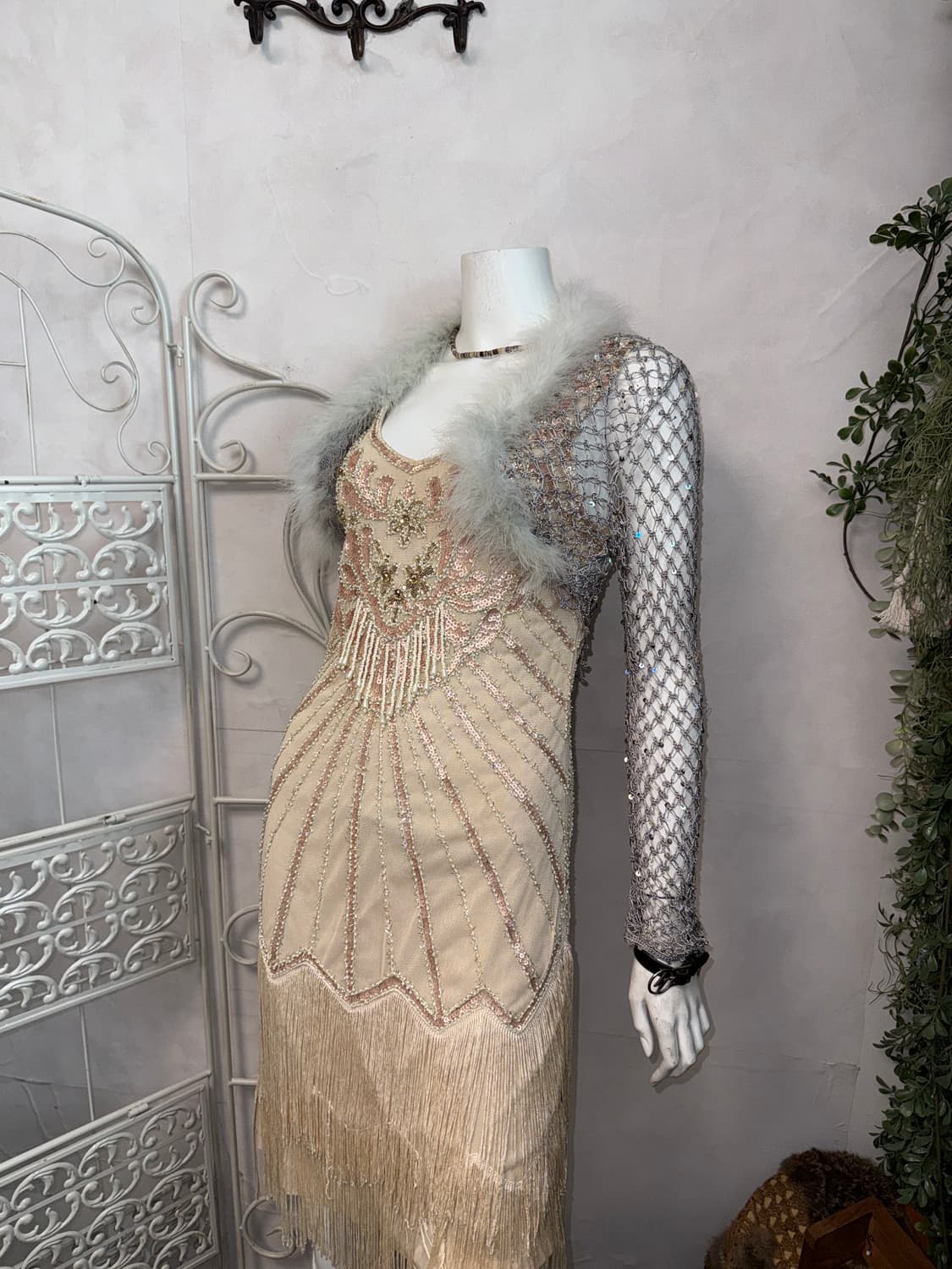 Gray fur trimming spangled net bolero cd 상품이미지5