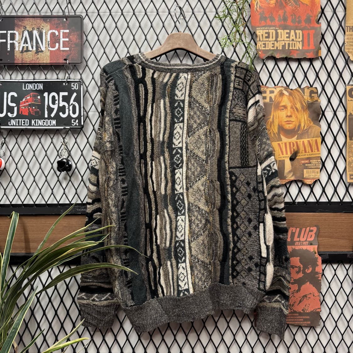 90s ITA VINTAGE 3D 케이블 울 니트 멀티컬러 상품이미지2