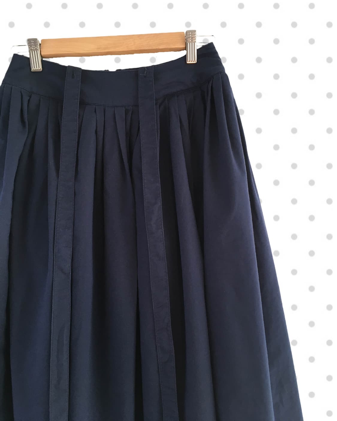 vintage pleated volume long skirt navy 상품이미지6