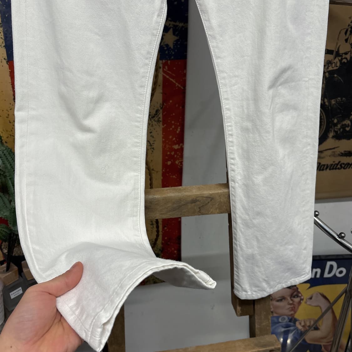 00s 리바이스 재팬라인 505 화이트데님팬츠 레귤러 스트레이트 N727 상품이미지4