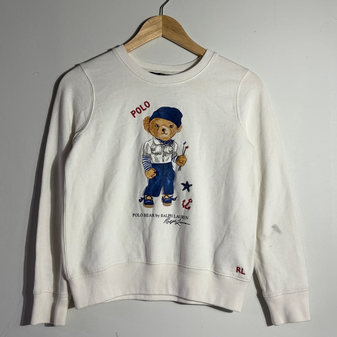 폴로 화이트 맨투맨 (무료배송) 상품이미지1