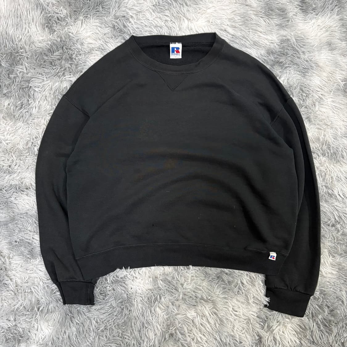 90s 러셀 스웻셔츠 맨투맨 faded 블랙 상품이미지1