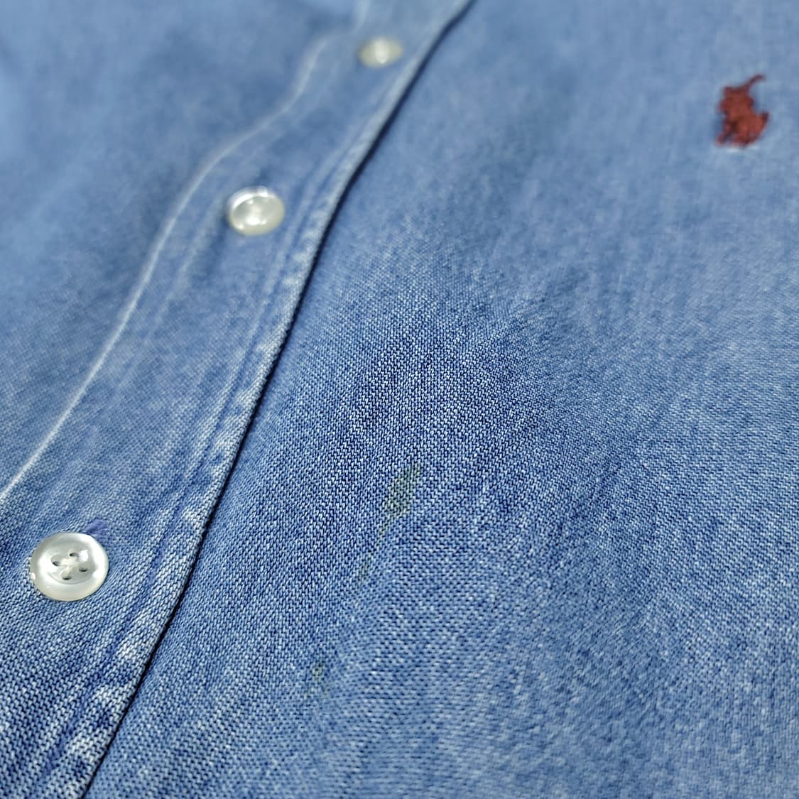 [M] 폴로 연청 레드포니 긴팔 데님셔츠 상품이미지9