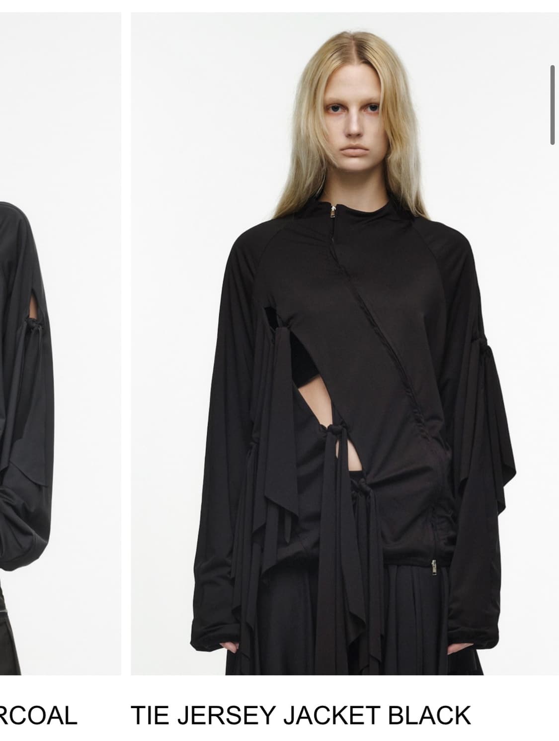 나체 TIE JERSEY JACKET BLACK 상품이미지2