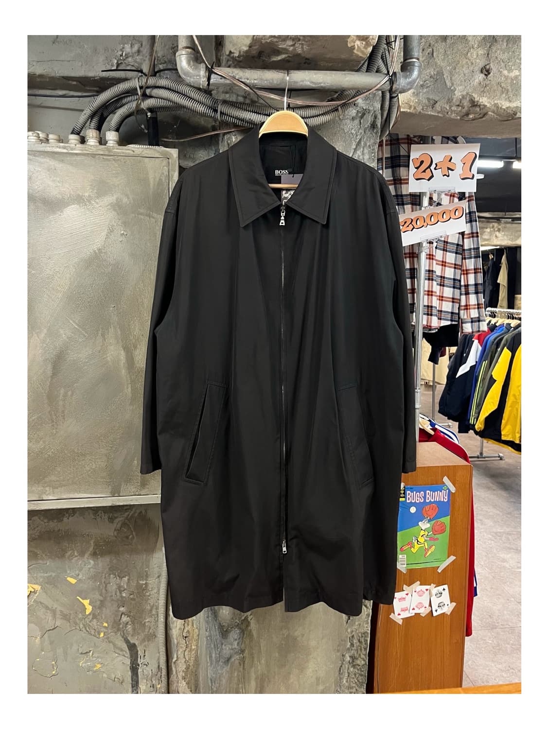 휴고 보스 카라 롱 자켓 차콜 #csz3461 상품이미지1