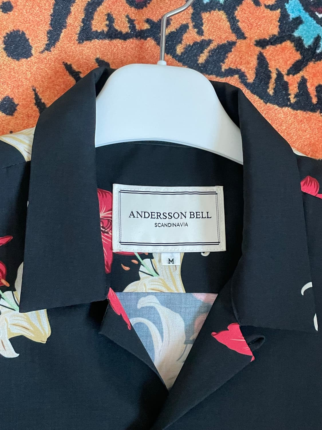 앤더슨벨 플라워 프린트 반팔셔츠 블랙 m 상품이미지2