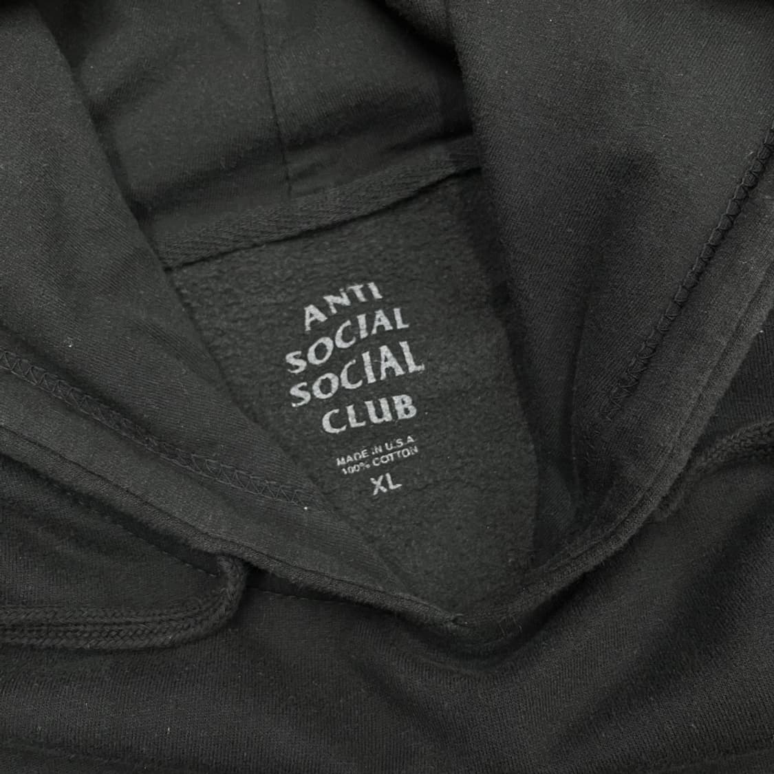 안티소셜클럽 미니로고 블랙 후드 XL 상품이미지6