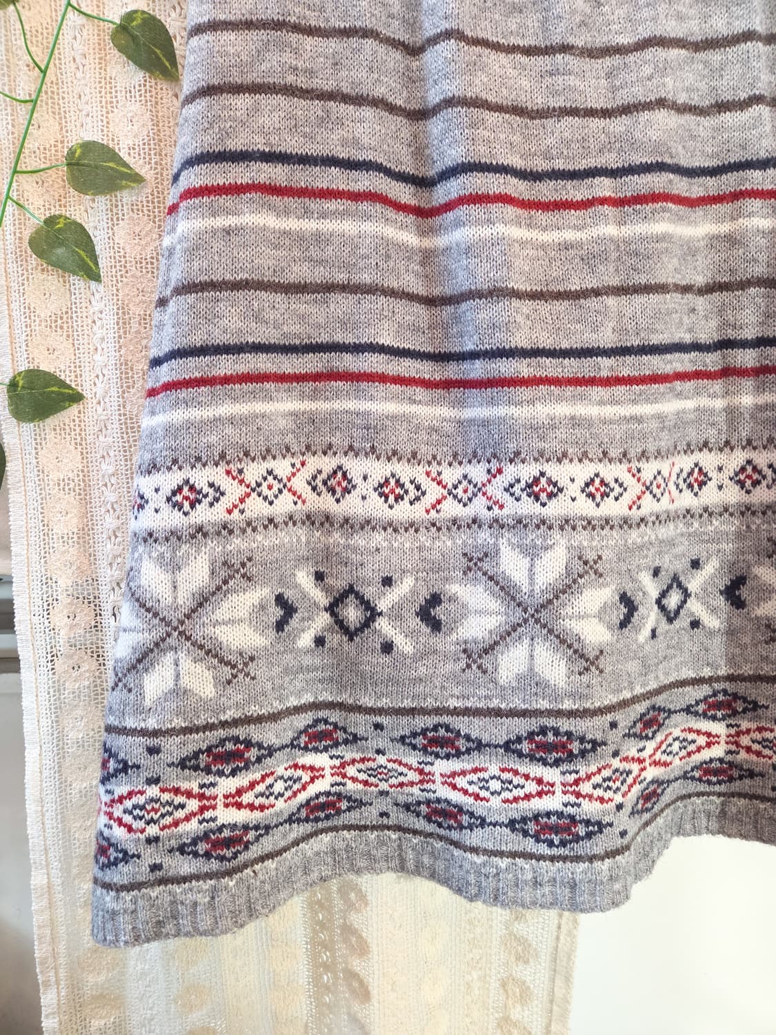 패턴 니트 미디 스커트 상품이미지5