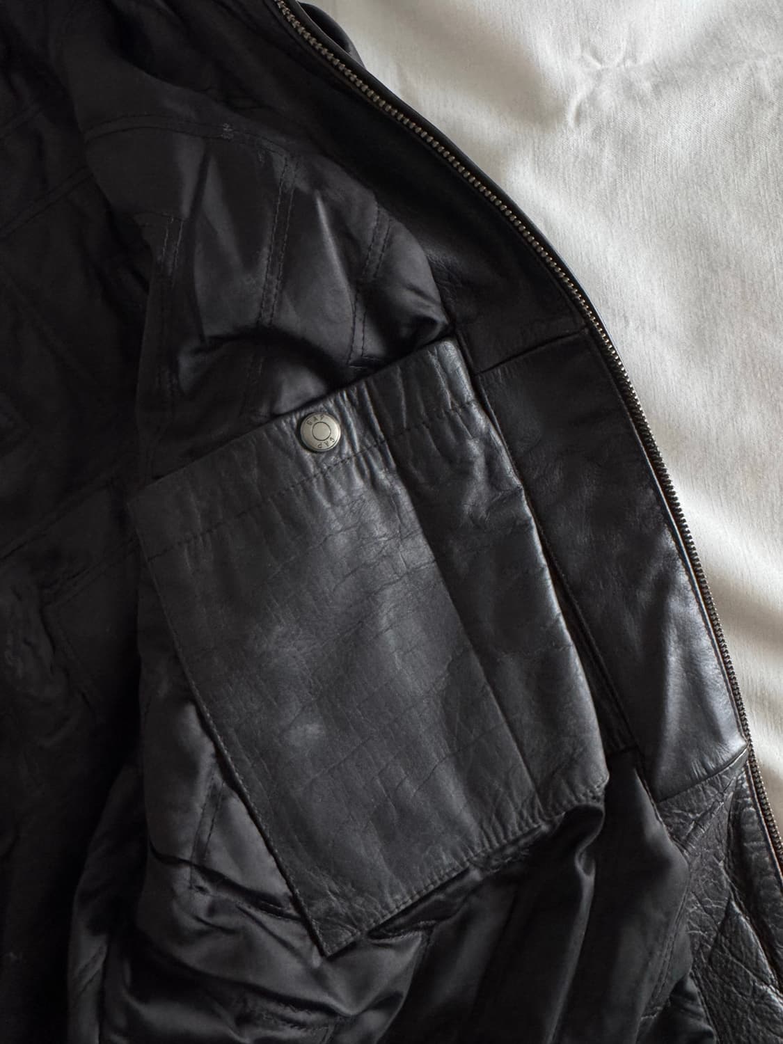 [M] 올드갭 싱글 집업 레더 자켓 상품이미지6