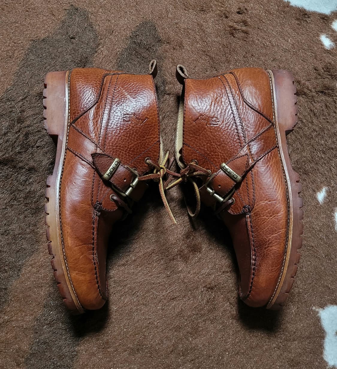 폴로 랄프로렌 남성용 브라운 레더 앵글 부츠(11D) 상품이미지3