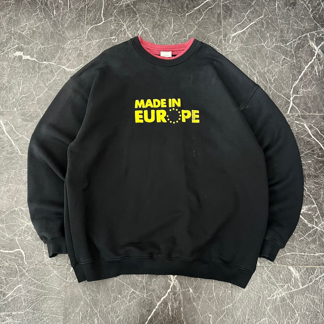 베트멍 더블넥 메이드 인 유럽 스웻 맨투맨 블랙 상품이미지1