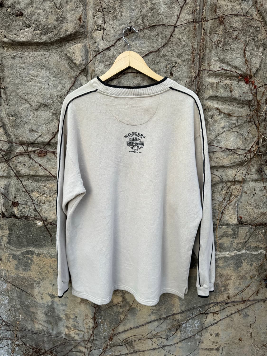 00s 할리데이비슨 빈티지 스웻 셔츠 맨투맨 베이지 상품이미지2