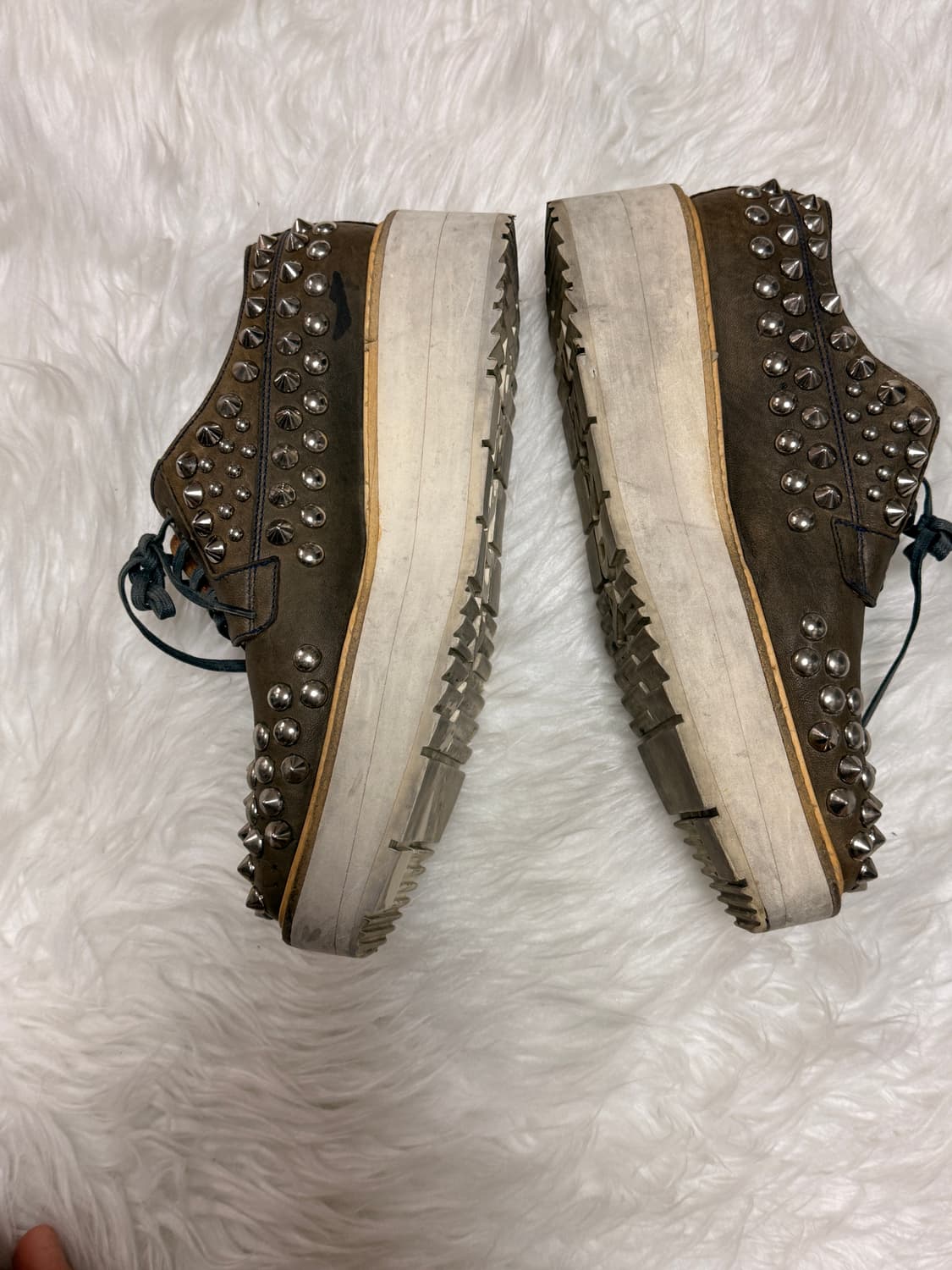 레어 /프라다 아이코닉 스파이크 스터드 플랫폼 옥스퍼드 슈즈(EU 38) 상품이미지2