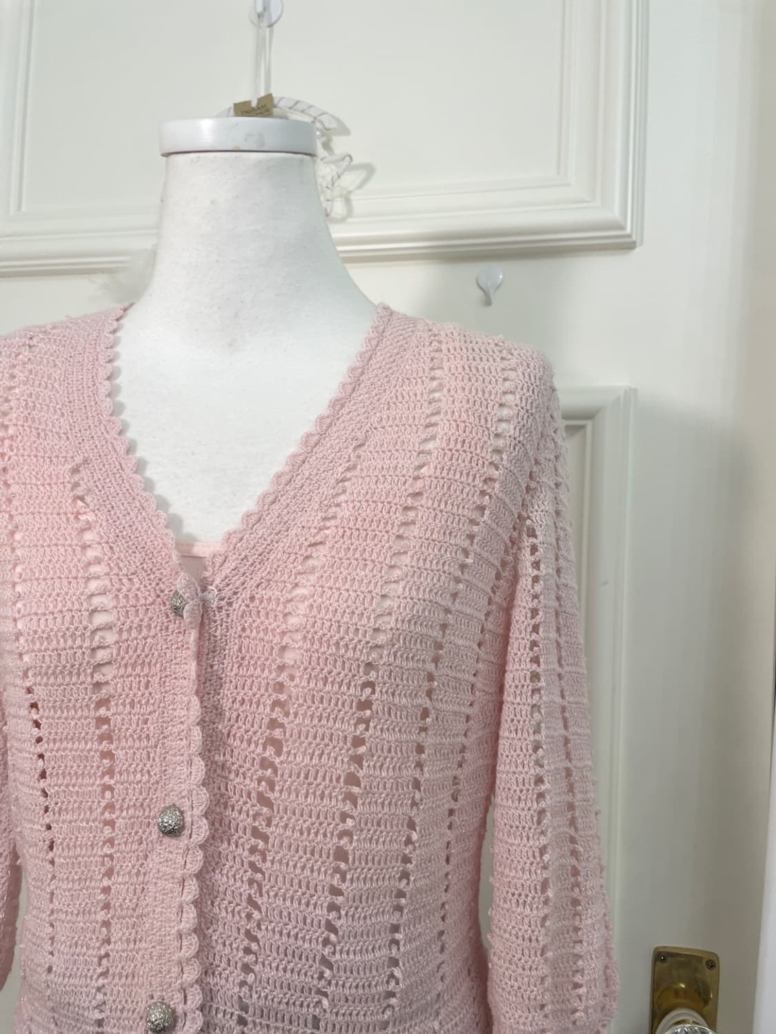 pink crochet spring cardigan&basic sheer 상품이미지7