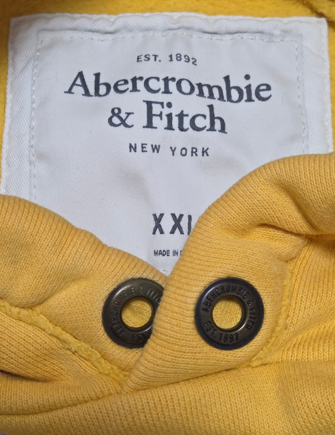 아베크롬비 로고패치 옐로우 후드티 상품이미지9