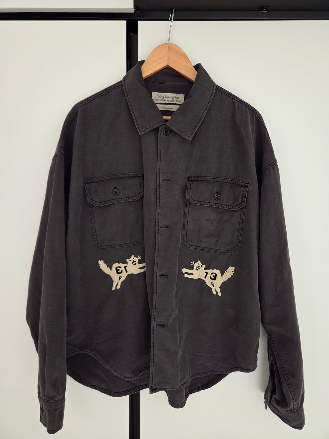 REMI RELIEF wide military shirt 차콜 L 상품이미지1
