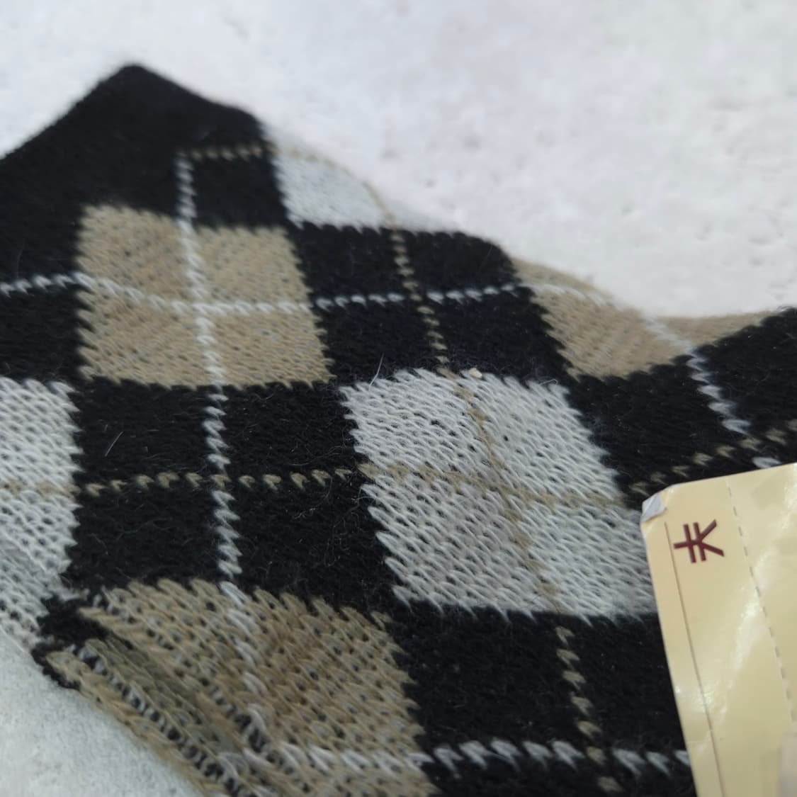 램울혼방 아가일체크 니트양말 상품이미지5