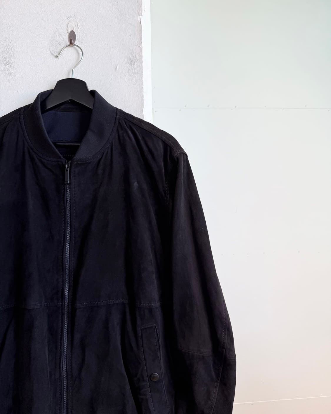 마시모 두띠 블랙 스웨이드 레더 봄버 자켓  상품이미지4