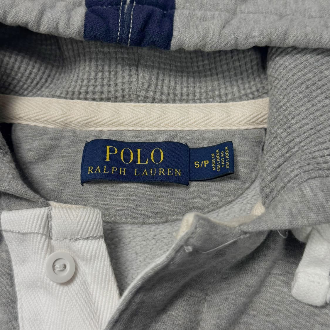(S) 폴로 랄프로렌 스트라이프 럭비 후디 그레이 상품이미지3