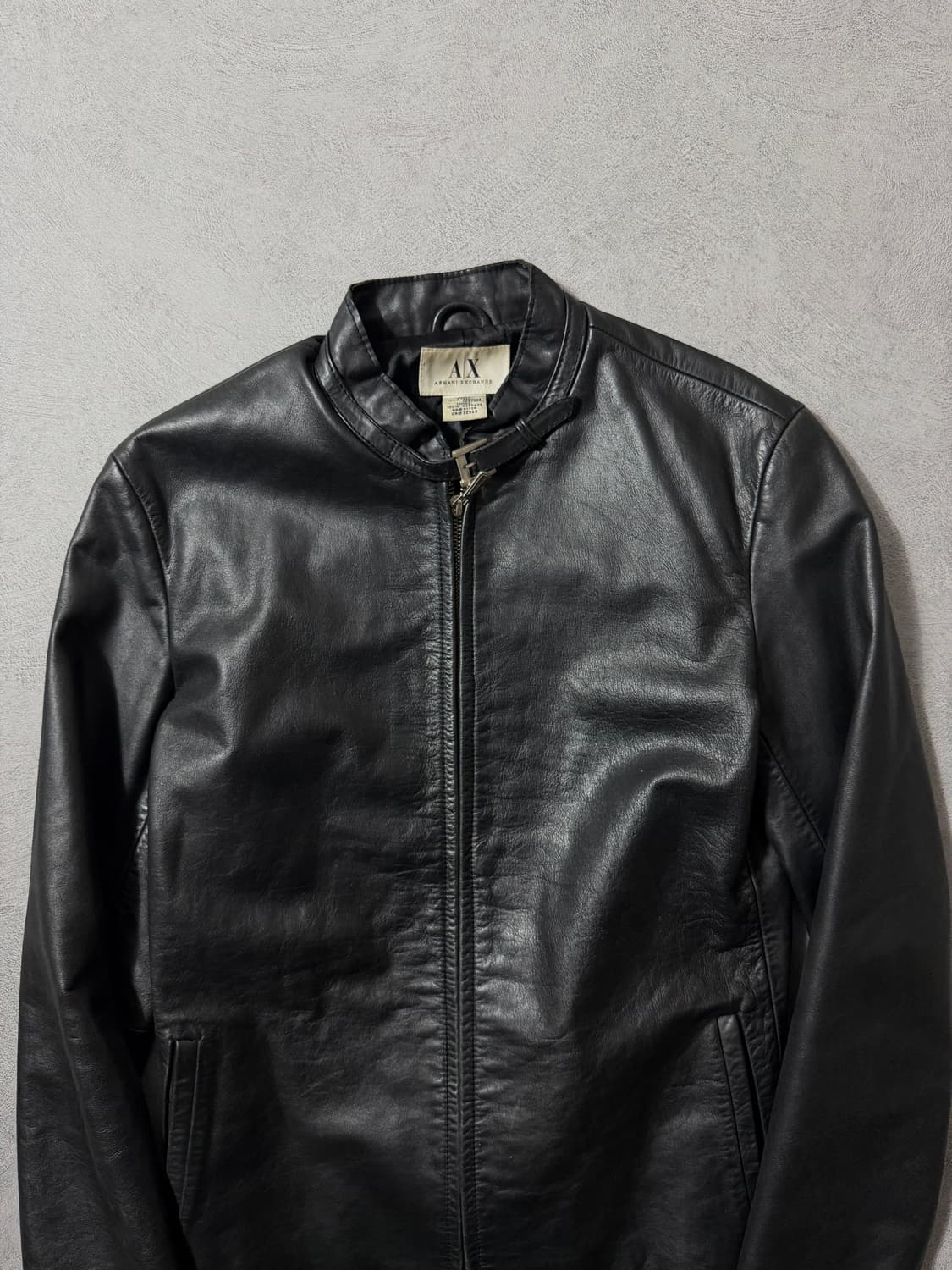 아르마니 익스체인지 미니멀 싱글 레더 자켓 상품이미지3