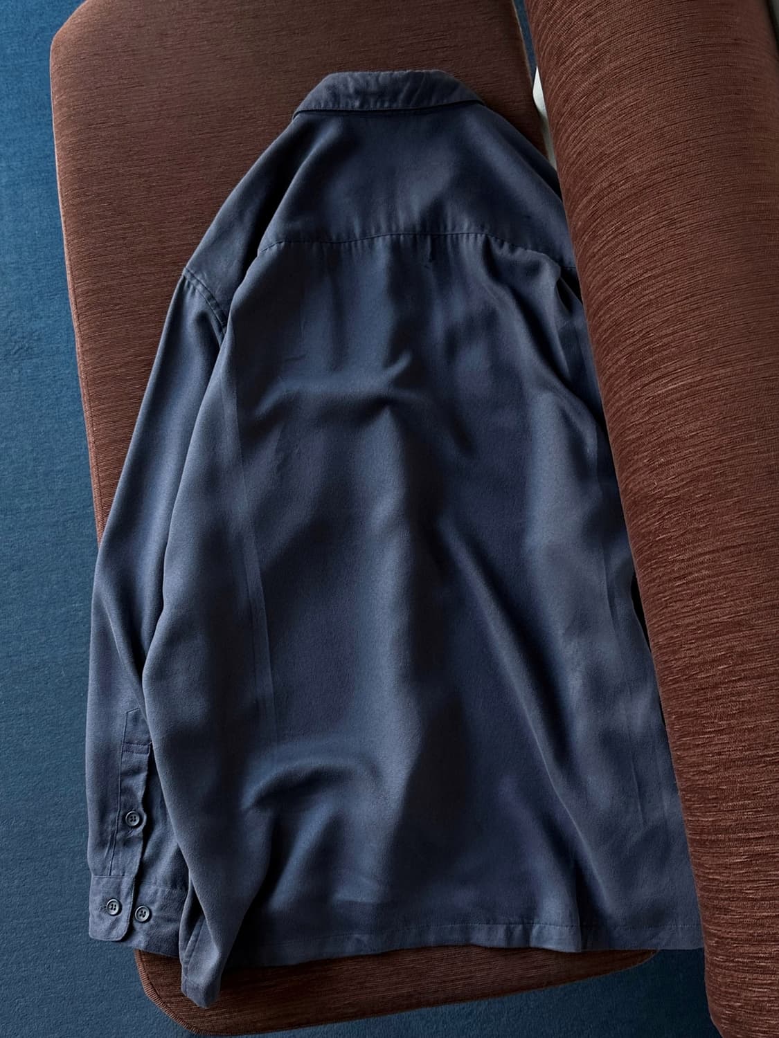 Fake suede fabric design stitch shirt 상품이미지7