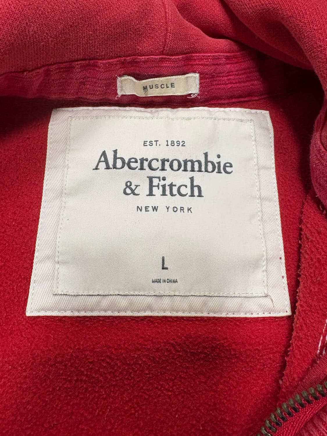 아베크롬비 후드집업 레드 L 상품이미지2