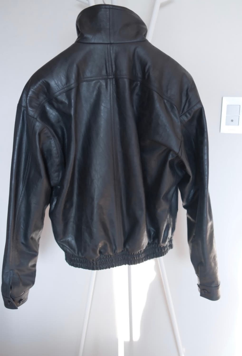 렉토 빈티지 크랙 이펙트 하이넥 레더 가죽 점퍼 L 로 XL 교환 구함 상품이미지5