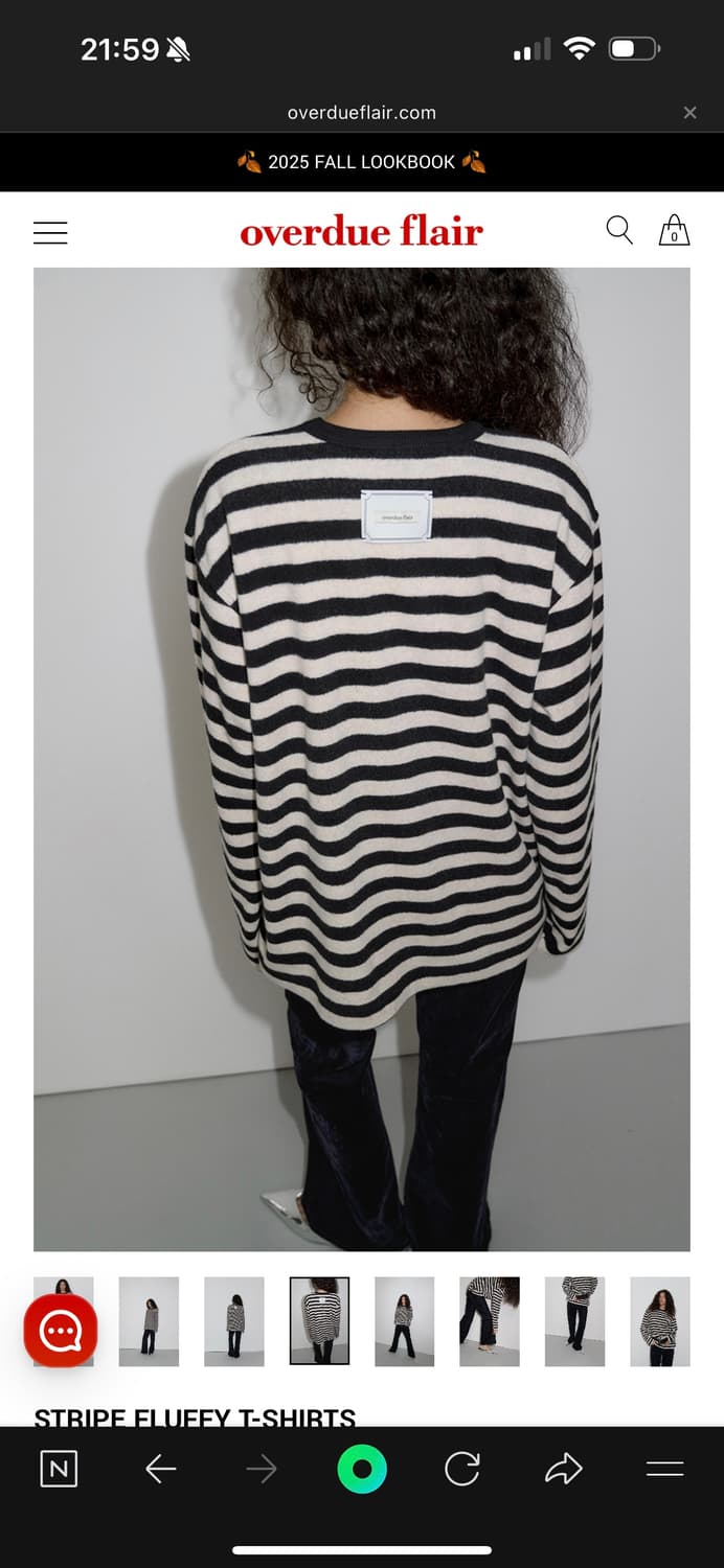 오버듀플레어 STRIPE FLUFFY T-SHIRTS 상품이미지1