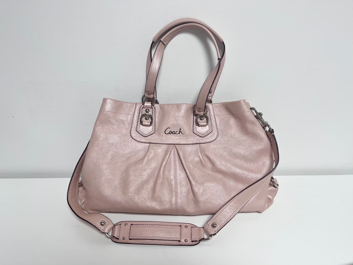 코치 빈티지 베이비핑크 레더 토트백 숄더백 상품이미지1