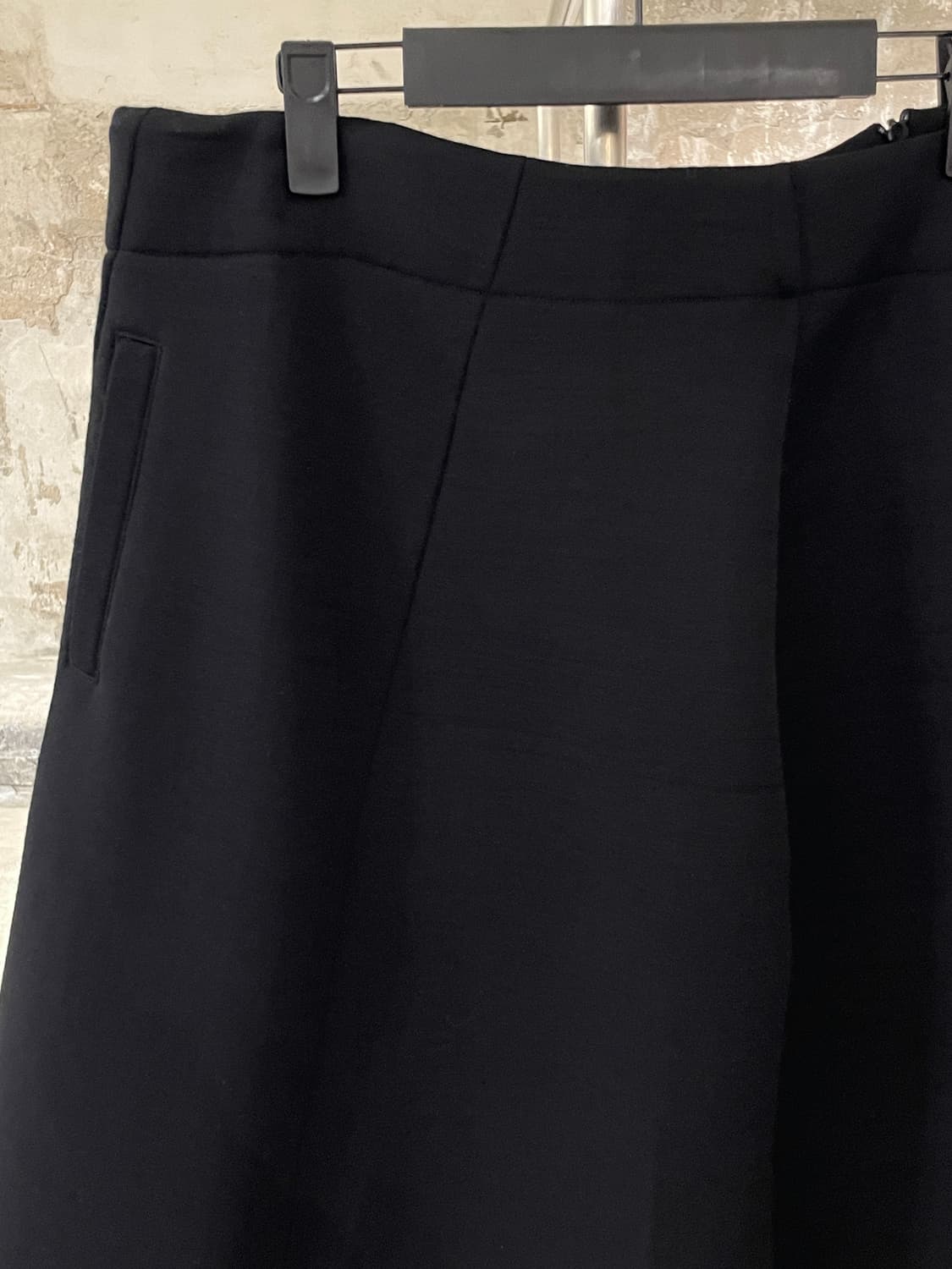 질샌더 블랙 플레어 울 나일론 혼방 롱 스커트 상품이미지2