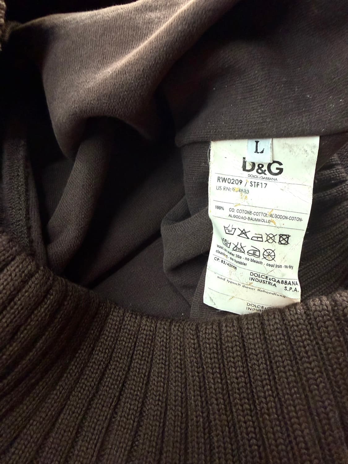 L/ 돌체앤가바나 아가일 백패치 니트 집업 상품이미지9