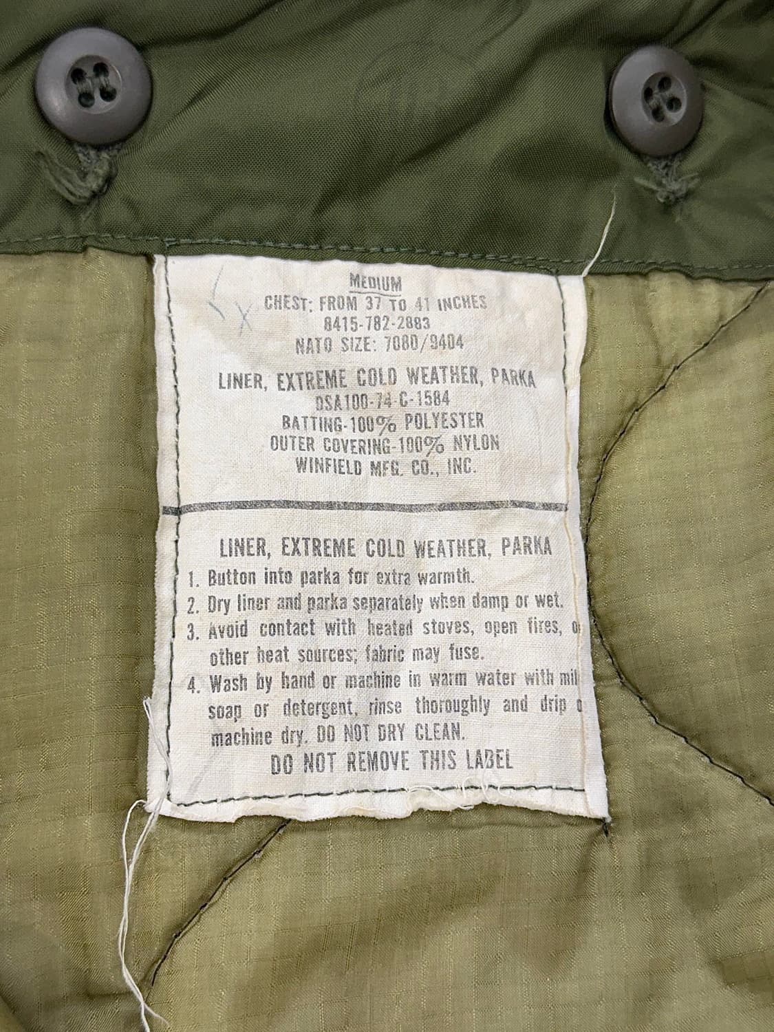 U.S.ARMY 아미 그린 m-65 70s 피쉬테일 자켓 상품이미지9