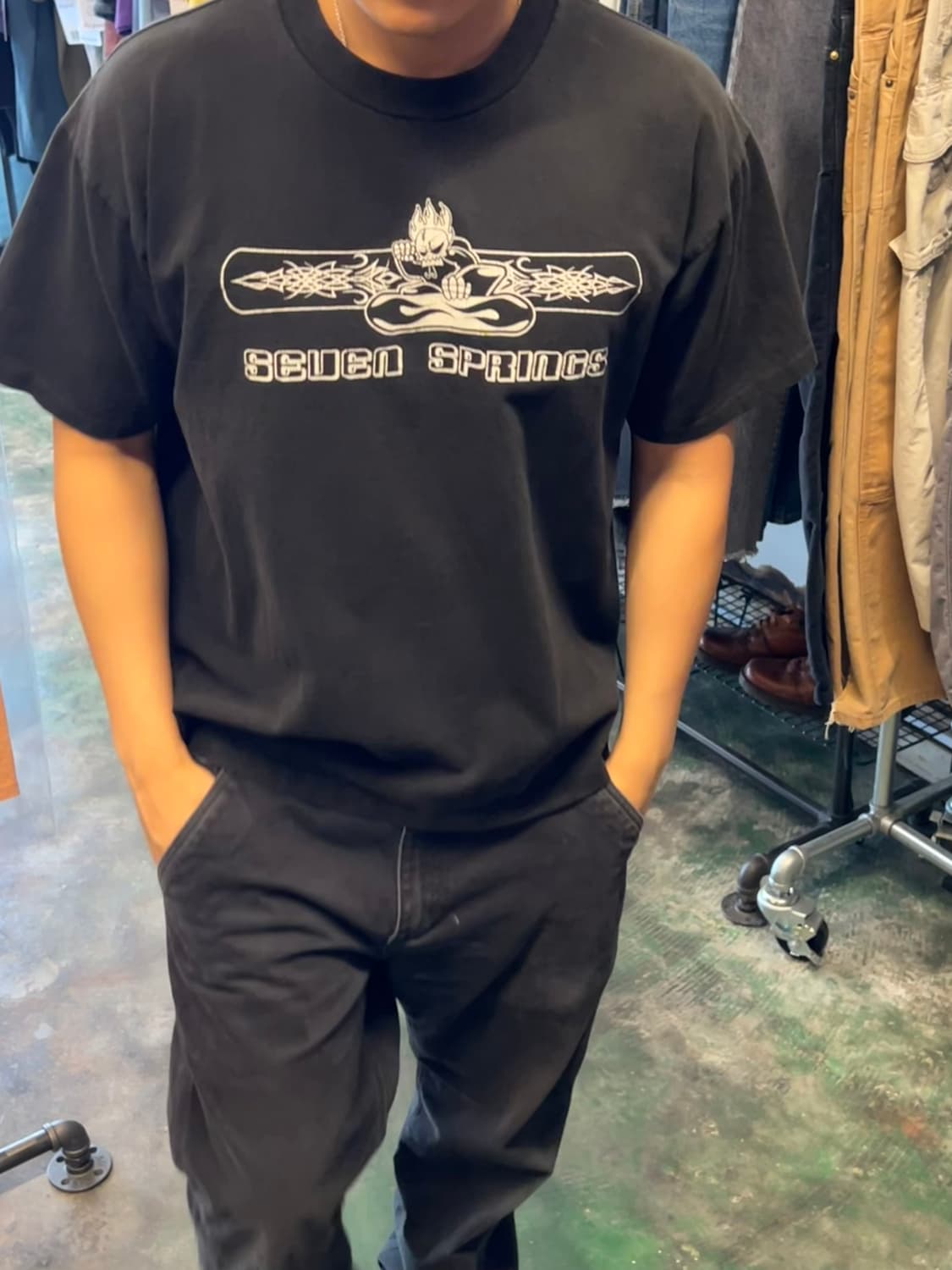 90's [XL] 세븐스프링스 스컬 그래픽 싱글스티치 빈티지 티셔츠 상품이미지2