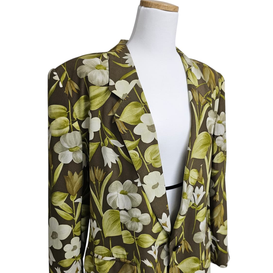 일본빈티지) 실크 100% 꽃 패턴 자켓 상품이미지4