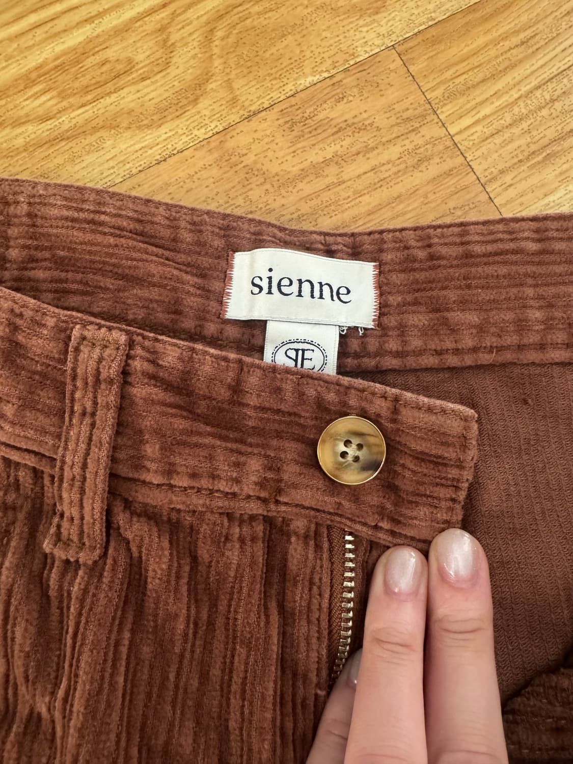 시엔느 브라운 코듀로이 스트레이트 팬츠 S 상품이미지2