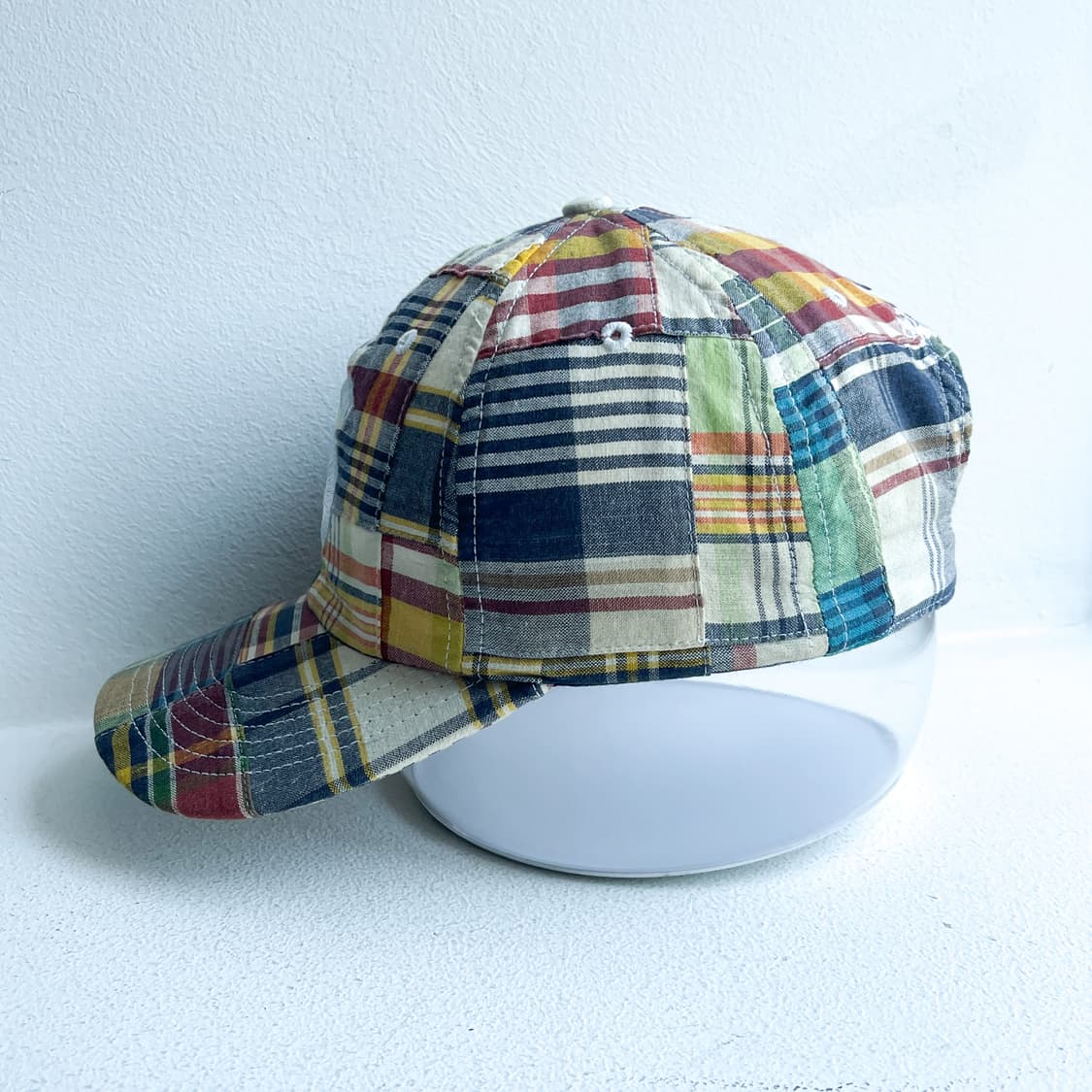 슈프림 마드라스 체크 패치 워크 S로고 6패널 캡 상품이미지3
