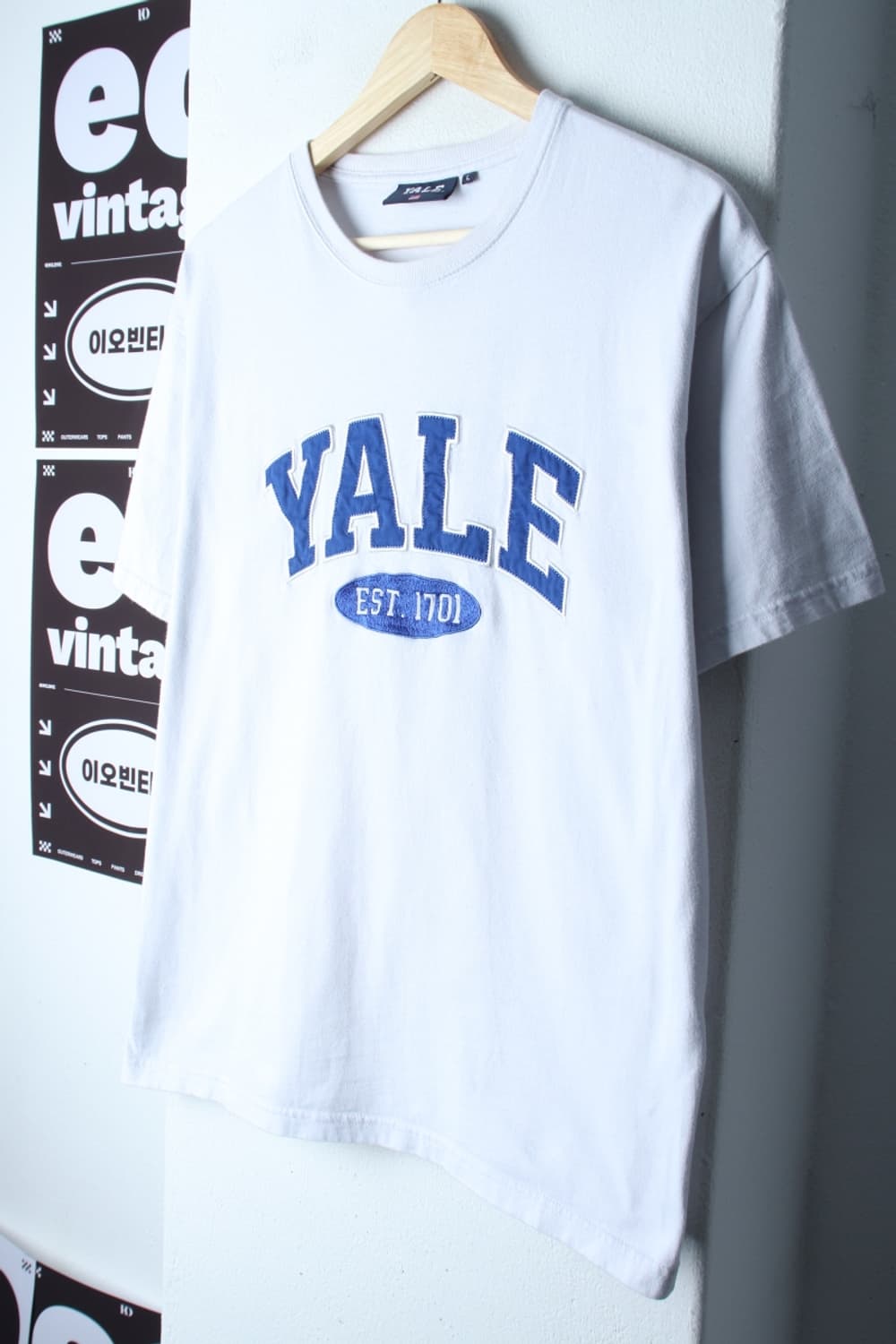 (L-2XL) 예일 반팔 티셔츠 빅로고 화이트 올드스쿨-H32224 상품이미지1
