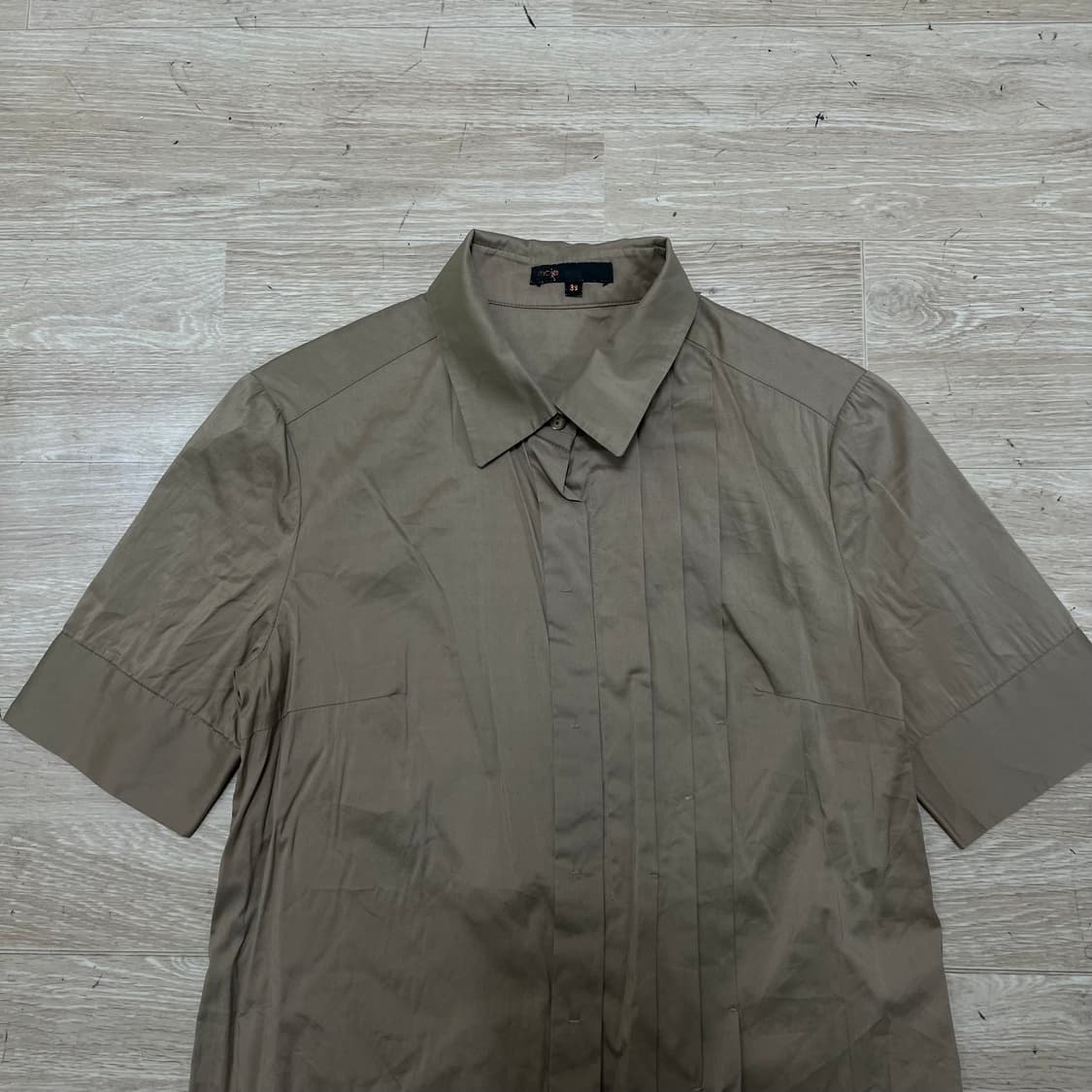 마쥬 maje 여성 반팔 셔츠 원피스 [브라운] 38 상품이미지2