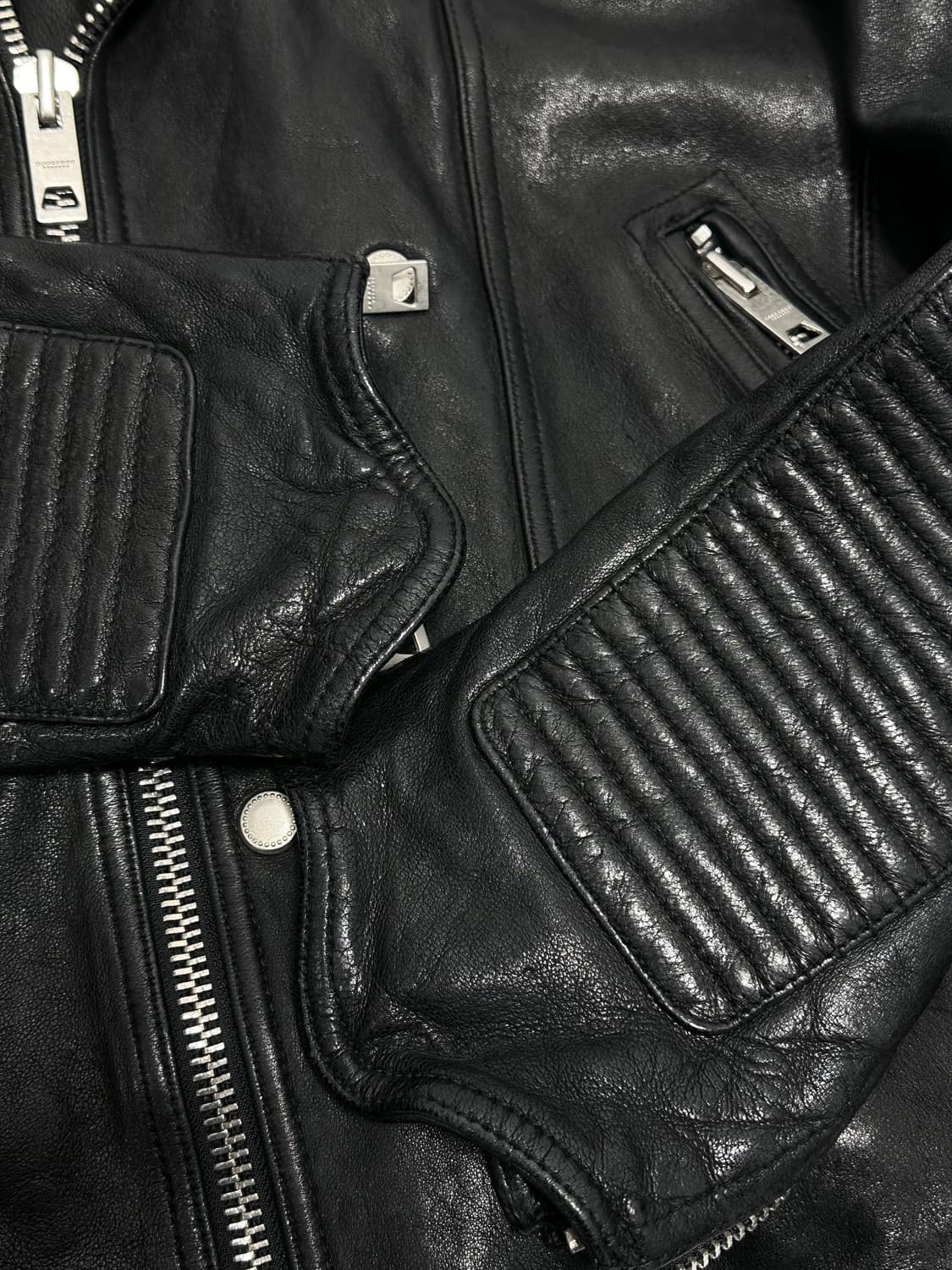 빈티지 가죽 바이크 라이더자켓 made in italy 상품이미지5