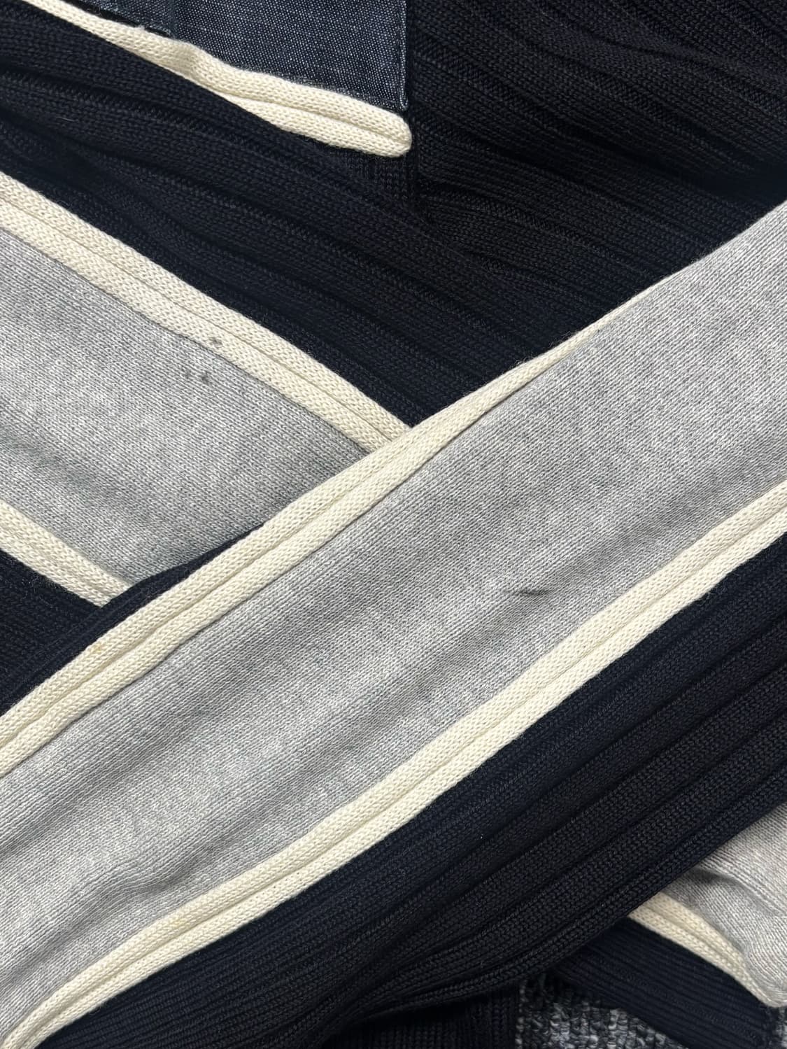 후부 데님 배색 니트 집업 자켓 상품이미지5