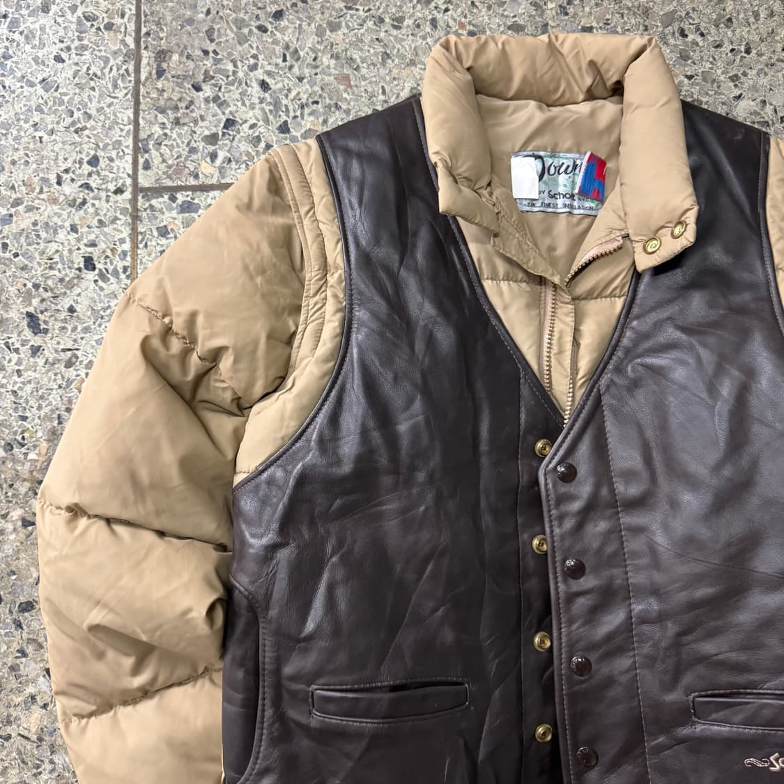 [M] 80s Schott 래더 베스트 다운 자켓 상품이미지5