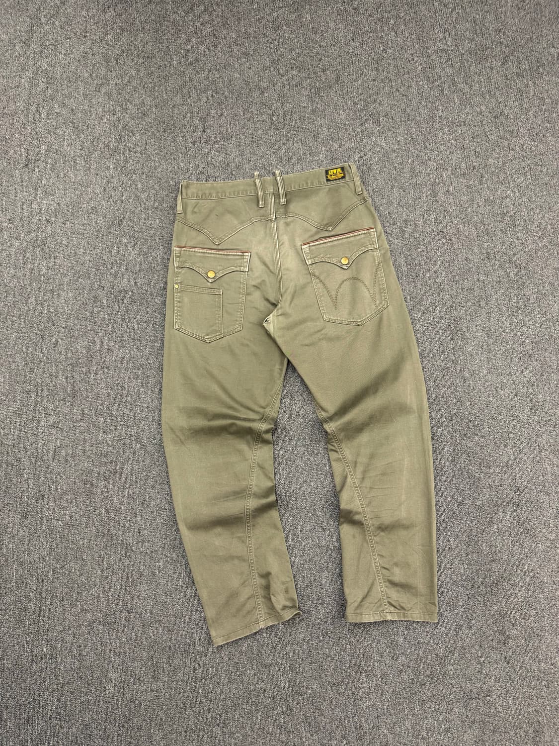 M)에드윈 빈티지 KX0003 올리브 더블포켓 코튼팬츠 상품이미지6