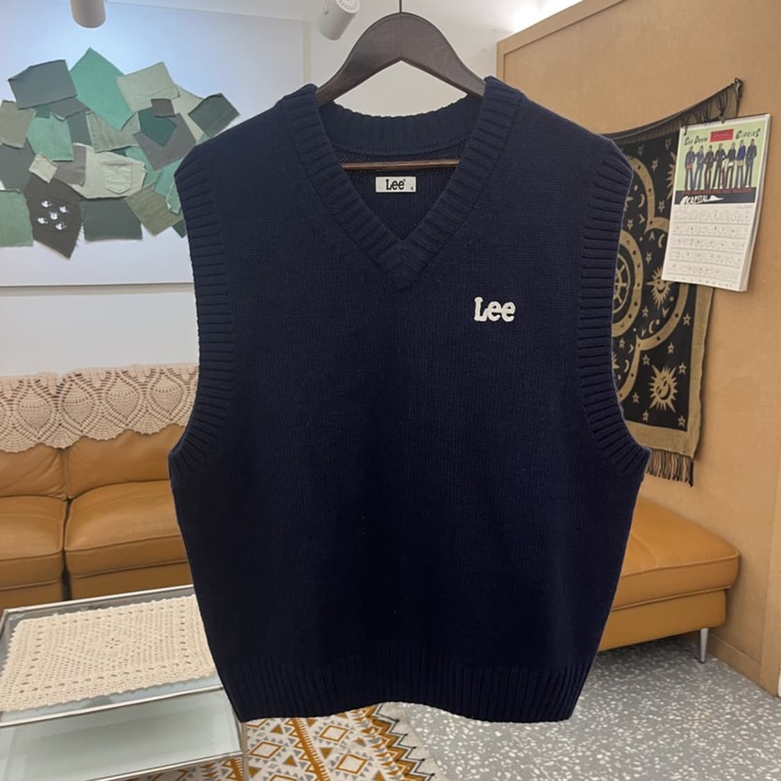 LEE 리 올드스쿨 레트로 빈티지 스몰로고 니트 조끼 S C10785 상품이미지3