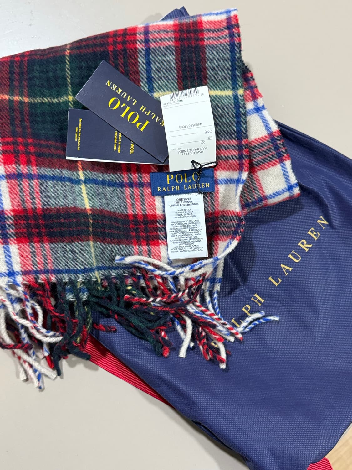 폴로 체크 머플러 새상품 상품이미지3